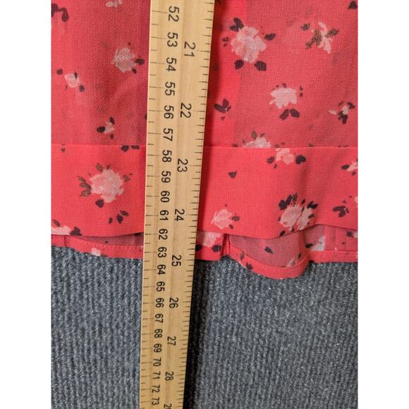 Cabi Top Womens Large Suave Pintuck Blouse Coral Blossom Semi-Sheer Tank - Picture 8 of 11